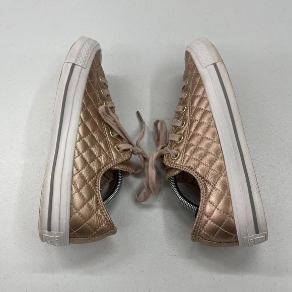 Quilted Gold Sneakers - Picture 7 of 8